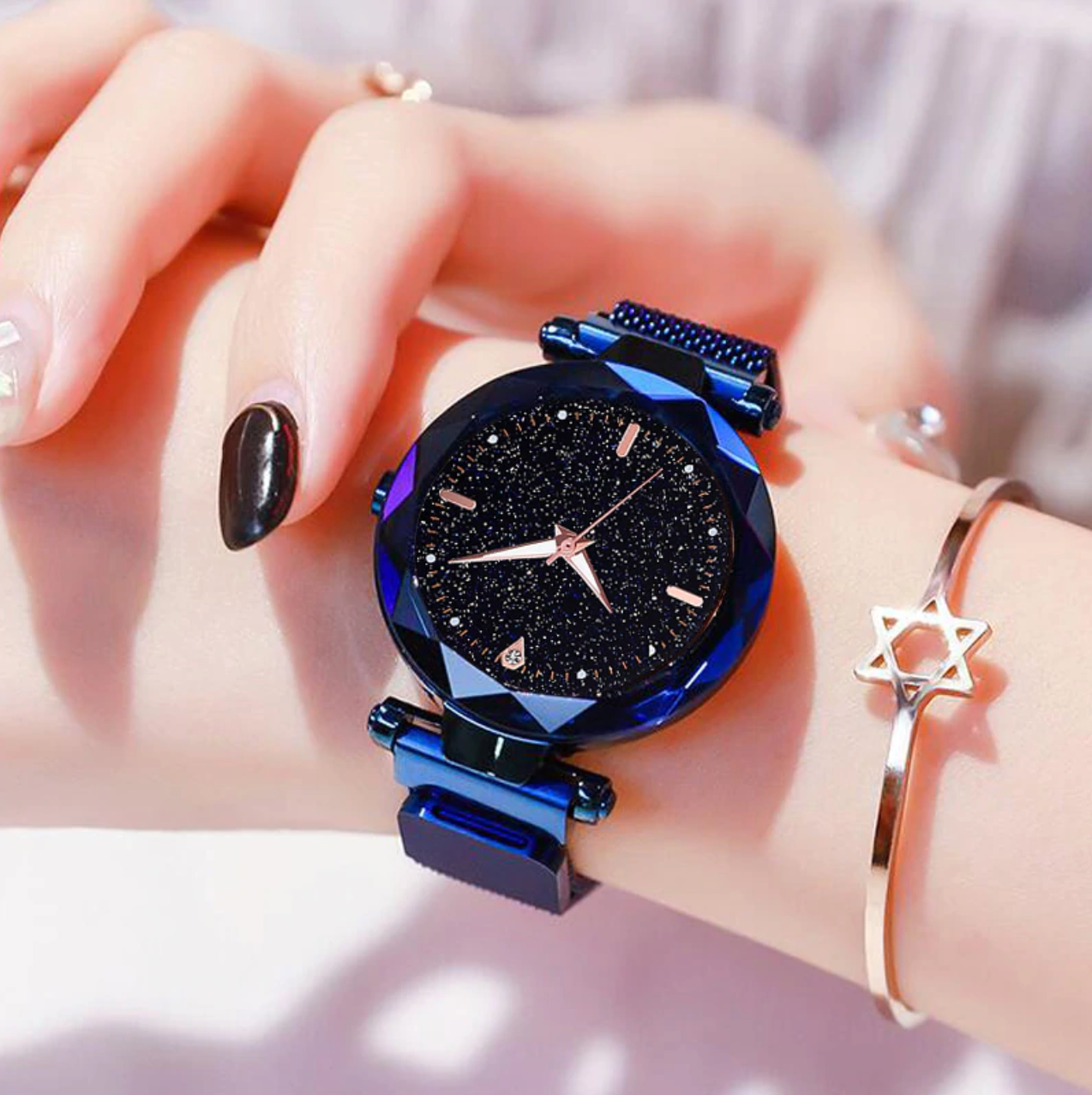 Reloj Mujer Negro, Azul, Morado, Oro + Pulsera GRATIS